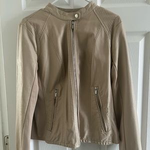 Express | Tan Faux Leather Moto Jacket | Large